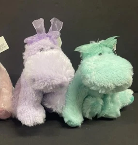 Russ Berrie Mini Darly Hippo Plush Purple Or Green 5” Stuffed Animal New - Picture 1 of 8