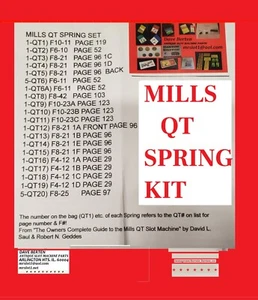 MILLS QT REPLACEMENT SPRING KIT ANTIQUE SLOT MACHINE MADE IN THE U.S.A. - Picture 1 of 1