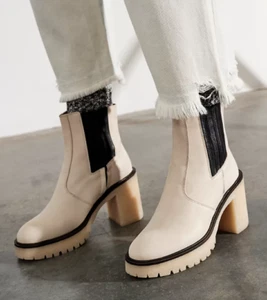FREE PEOPLE 'James' White Leather Chelsea Boots UK6½ EU39½ US9½ RRP$198 - Picture 1 of 19