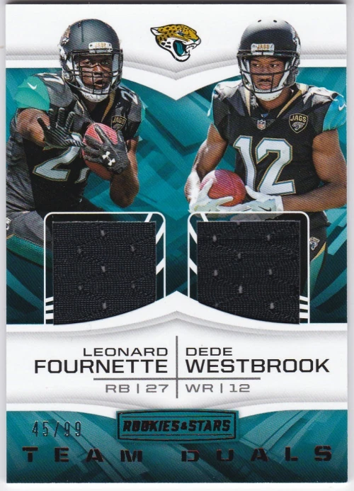2017 Rookies and Stars Duals Jerseys Dede Westbrook Leonard Fournette /99 NM-MT - Image 1 of 1