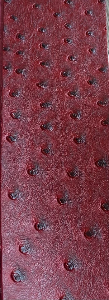 Dark Red ostrich faux vinyl Marine grade UV resistance waterproof Fabric - Image 1 of 1