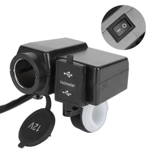 12-24V Motorcycle Cigarette Lighter Dual USB Fast Charging For Phone GPS - Photo 1 sur 12