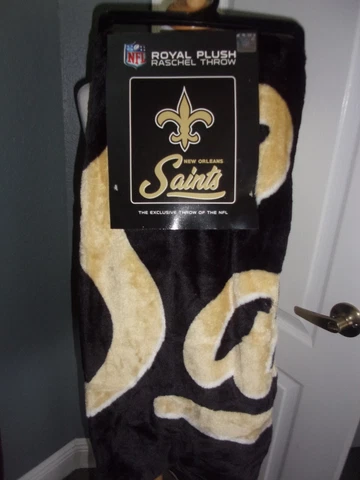 NFL New Orleans Saints Royal Plush Raschel Super Soft Throw Blanket 60"x 50" Cover