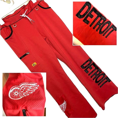 G111 Sports by Carl Banks Detroit Redwings elastic waist flare pant stretch L Cover