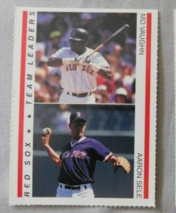 1995 Red Foley Mo Vaughn & Aaron Sele Boston Red Sox  Baseball Card