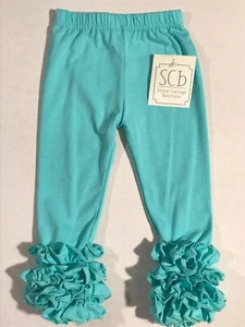 12 month Girls Ruffle Knit Pants Leggings Boutique NWT - Picture 1 of 3