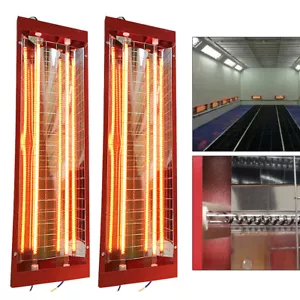2X 2000W Infrared Paint Curing Baking Lamp Heat Lamp Paint Booth Heater Lighting - Foto 1 di 12