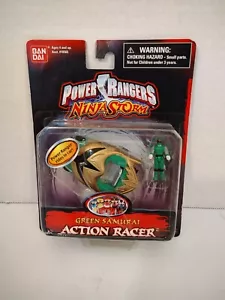 Power Rangers Ninja Storm Action Racer Green Samurai New Vintage Old Stock - Picture 1 of 8