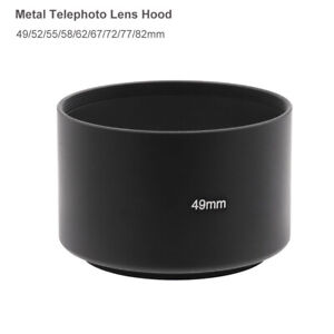 Metal Telephoto Lens Screw in Lens Hood 49/52/55/58/62/67/72/77/82mm Lens Thread