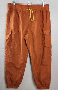 Orange Nike Windbreaker Pants XL Galaxy Nike Spellout Pockets Drawstring Nylon - Picture 1 of 17