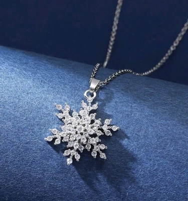 Collana FIOCCO DI NEVE ACCIAIO INOSSIDABILE E ZIRCONI - Immagine 1 di 4