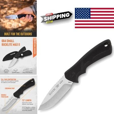 Cuchillo de caza de hoja fija pequeño 3,25 pulgadas 420HC punto de caída de acero inoxidable Foto 1 de 4