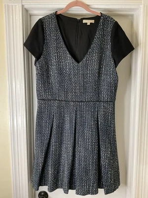 Vestido de tweed Banana Republic mezcla de lana calce y acampanado talla 14 Foto 1 de 4