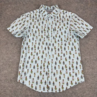 Original Penguin Button Down Shirt Hula Girls Hawaiian Blue Mens Small S - Image 1 of 4