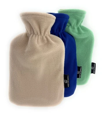1L - 1,5L Wärmflasche Bezug Gummi Wärme Flasche blau grün Bettflasche Plüsch Neu - Bild 1 von 4