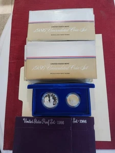 (20) 1986 unc mint sets (1986 2coin silver dollar set) (2) 1986 proof sets - Picture 1 of 4