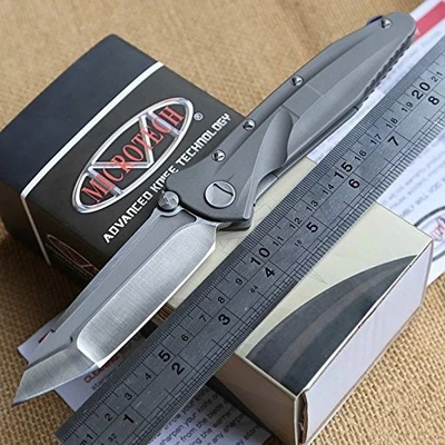 Faca dobrável de bolso Delt Tanto D2 lâmina cabo de titânio D2 lâmina de ranhura de sangue - Imagem 1 de 4