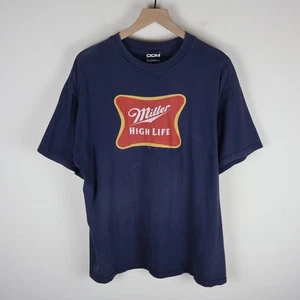 Vintage Y2K Miller High Life Beer Promo Shirt Navy XL 22.5x28 - Picture 1 of 10