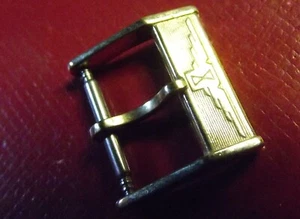 LONGINES - "UNROC" RARE VINTAGE BUCKLE 14 mm INSIDE YELLOW GOLD COLOR - SWISS - Imagen 1 de 5
