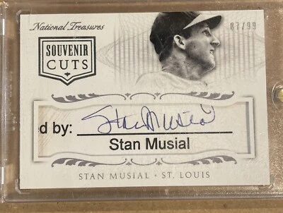 2015 National Treasures Baloncesto Stan Musial Recortes de recuerdo Autógrafo #/99  Foto 1 de 3