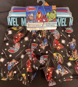 Marvel Avengers 3-Pack Athletic Boxer Briefs Captain America Hulk Thor Size 6 - Picture 1 of 4