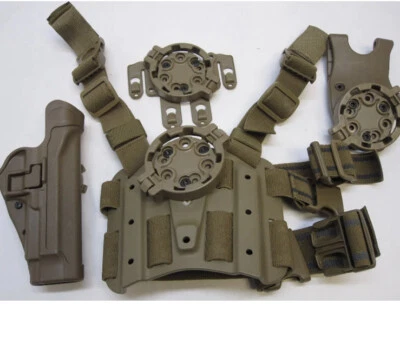 BLACKHAWK SERPA HOLSTER KIT BERETTA 92 M9 MOLLE DROP LEG DUTY BELT COYOTE RIGHT - Image 1 of 4