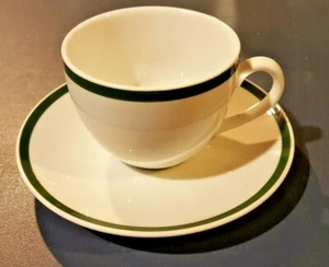 WILLIAMS SONOMA Brasserie Green 3" CUP & SAUCER SET Quantity Available - Picture 1 of 3