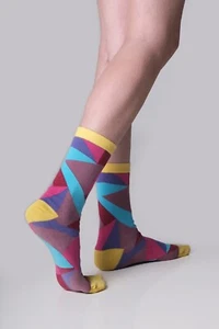 3 Pair Organic Cotton Rich Womens Socks Contemporary & Geometric Pattern - Picture 1 of 51
