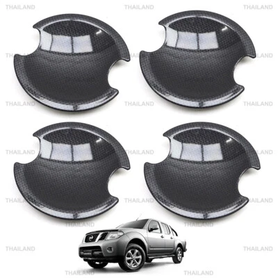 4Dr Carbon Bowl Insert Handle Cover For Nissan Navara D40 Frontier 2006 - 2014 - Imagem 1 de 4