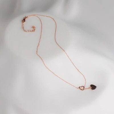 14k Gold Necklace with Love Heart Pendant For Deep Relationship Necklace For Her Foto 1 de 3