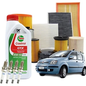 KIT TAGLIANDO + 4 CANDELE FIAT 500 PANDA 169 312 - 1.2 BENZINA 44 51 KW 60 69 CV - Imagen 1 de 9
