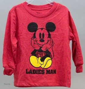 Disney Mickey Mouse Red Ladies Man Long Sleeve Shirt Size 18 months NWT - Picture 1 of 1