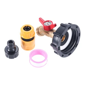 2.36" Coarse Thread IBC Tote Tank Adapter Water Shut-off Valve Faucet Connector - Picture 1 of 20