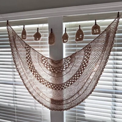 Pañuelo de encaje de ganchillo para mujer hecho a mano boho bandana estilo vintage accesorio para el cabello Foto 1 de 4