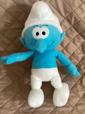 The Smurfs 2010 Smurf Plush Figure Stuffed Toy Nanco 14in Collectible Clean - Image 1 of 4