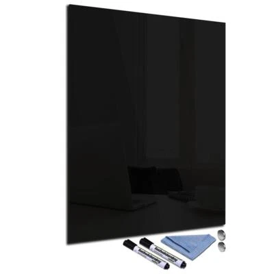 Glas-Magnettafel Schwarz 60x80 Pinnwand Wand mit Zubehör Whiteboard Küche Büro - Bild 1 von 4