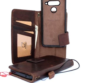 genuine leather case for LG V40  wallet cover book holder magnetic detachable 40 - Picture 1 of 9