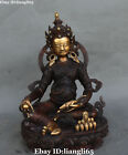 13 "Bronze Gold Vergoldung Gelb Jambhala Reichtum Gott Buddha Ratte Maus Statue