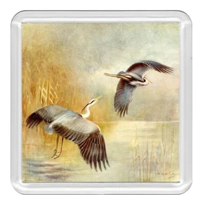 The Heron Bird Lovely Acrylic Coaster Novelty Drink Cup Mat Great Gift - Picture 1 of 1