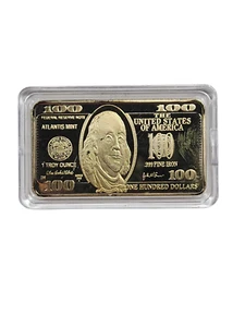 Atlantis Mint BENJAMIN FRANKLIN .999 FINE IRON Wafer Bar- 1 Troy Ounce SEE PICS - Picture 1 of 10