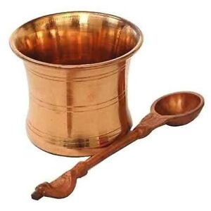 Copper Panchapatra Udrani Set/Hindusim/Panchamrite Serving glass with spoon