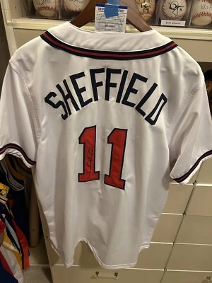 Gary Sheffield Signed Sewn-On Jersey Atlanta Braves Signature Autograph PSA Auto - Image 1 of 4