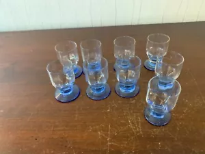 5 Blue Crystal Water Glasses Daum Art Deco (Price Per Unit) - Picture 1 of 8