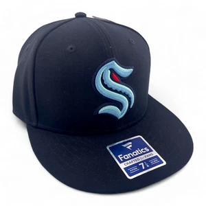 Fanatics Seattle Kraken NHL Hockey schwarz Kern Primärlogo nicht verstellbar Mütze Kappe - Bild 1 von 6