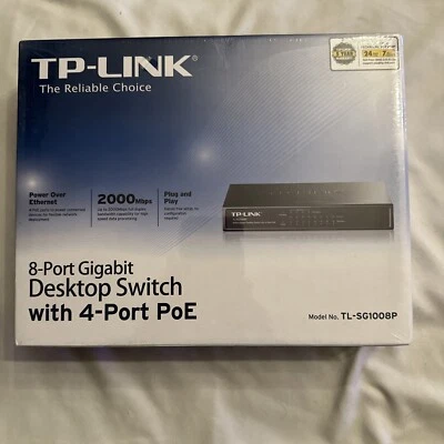TP-LINK 8-Port (4 PoE+) Power Over Ethernet Gigabit Desktop Switch - TL-SG1008P - Image 1 of 4