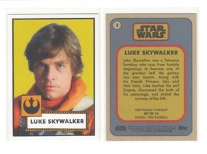 2023 Topps Star Wars Throwback Thursday Set #3 1952 LUKE SKYWALKER SP Retro #TBT - Imagen 1 de 3