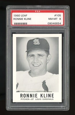 1960 Leaf #105 Ronnie Kline PSA 8 NM-MT #09046654 - Image 1 of 2