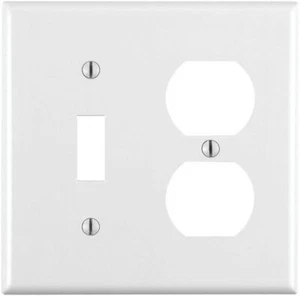 Leviton 80455-W Piastra da parete combinazione dispositivi 2 velocità 1 duplex 1 decorazione/GFCI - Foto 1 di 1