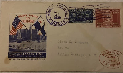 SS Cristobol Maiden Voyage Panama Line (Aug 27, 1939) FDC  - Image 1 of 4