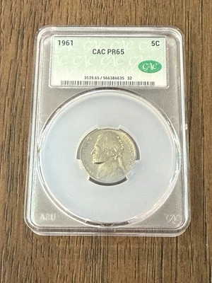 1961 Jefferson Nickel Proof PR65 CAC Toner - Image 1 of 2